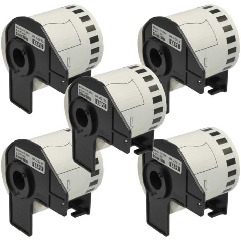 vhbw 5x Label Roll with Holder 62mm x 15.24m compatible with Brother P-Touch QL 600 G, QL 600 B, QL 600 Label Maker - Self-Adhesive (1/5)