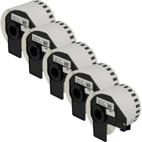 vhbw 5x Label Roll with Holder 62mm x 30.48m (1 Label) compatible with Brother PT QL500BS Label Maker - Premium, Removable (1/5)