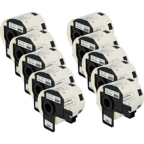 vhbw 10 x label roll with carrier 29 mm x 15.24 m