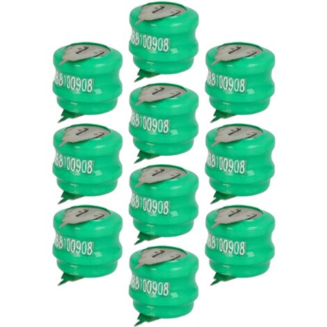 vhbw 10x NiMH replacement button cell battery tab type V80H 2 pins 80mAh 2.4V suitable for model building batteries, solar lights etc. (1/5)