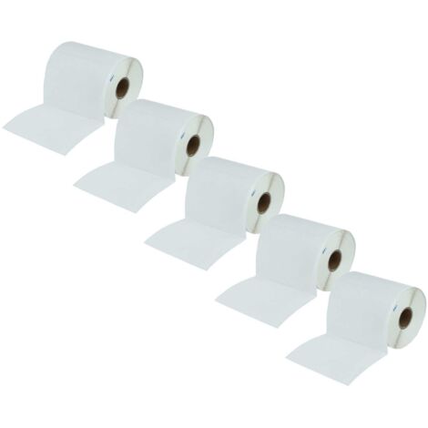 vhbw 5x Label Roll 76.2mm x 101.5mm (500 Label) compatible with Zebra TLP2844, TLP2844-Z, TLP3642 Label Maker - Self-Adhesive White (1/5)