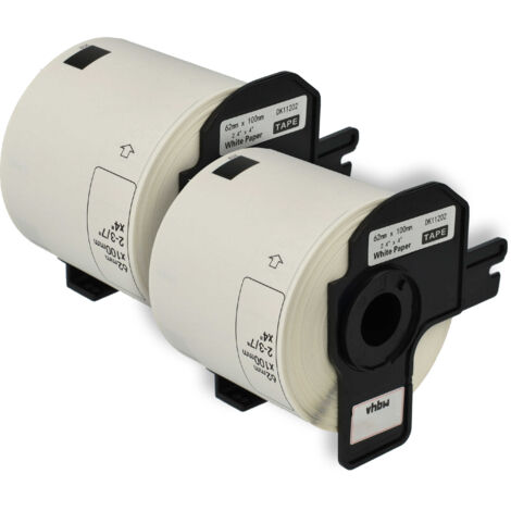 vhbw 2x Label Roll with Holder 62mm x 100mm (300 Label) Replacement for Brother DK-11202 for Label Maker White (1/5)