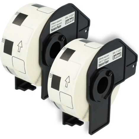 vhbw 2x Label Roll with Holder 23mm x 23mm (1000 Label) compatible with Brother PT QL-550, QL-560 Label Maker - Premium White (1/5)