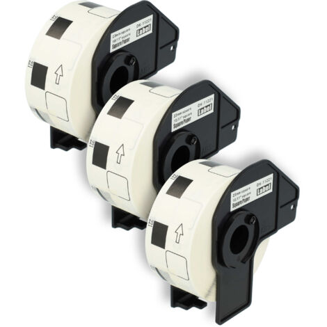 vhbw 3x Label Roll with Holder 23mm x 23mm (1000 Label) compatible with Brother PT QL-710W Label Maker - Premium White (1/5)