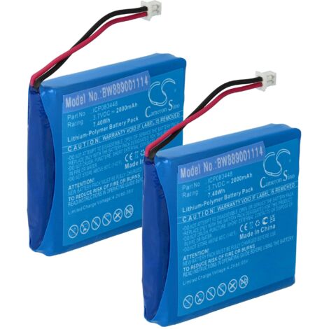 vhbw 2x Battery compatible with Albrecht TecTalk Float PMR446, Radio, Walkie-Talkie (2000 mAh, 3.7 V, Li-polymer) (1/5)