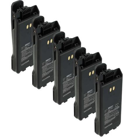 vhbw 5x Battery compatible with Bearcom Radio, Walkie-Talkie (2250 mAh, 7.4 V, Li-Ion) + Belt Clip (1/5)