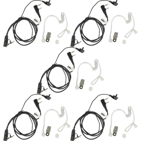 Kit 5 Auricolari Vhbw Per Cobra PMR-250/300, MT-725/925/900, Con Pulsante Risposta