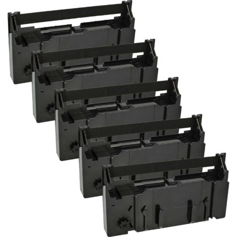 vhbw 5x Ribbon Cartridge compatible with Casio CK 4000, CR 4430, CK 3000, CR 4615, SA 1000, SA 2000 Dot Matrix, Receipt Printer - Black Ink Ribbon (1/5)