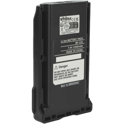 vhbw Replacement Battery compatible with Icom IC-F4011 41 RC, IC-F4011 42 RC, IC-F4021, IC-F4021S Radio, Walkie-Talkie (2200mAh, 7.4V, Li-Ion) (1/5)