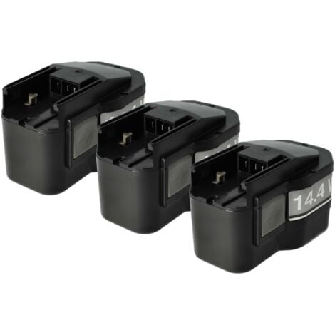 vhbw 3x Battery Replacement for Milwaukee 0516-20, 0514-52, 0516-52, 0516-22, 0612-22, 0612-20, 0612-26 for Power Tools (1500 mAh, NiMH, 14.4 V)