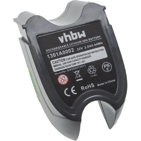 vhbw Replacement Battery compatible with Gtech Power Floor MK1, MK1 K9 Vacuum Cleaner Home Cleaner (2000mAh, 22V, Li-Ion)