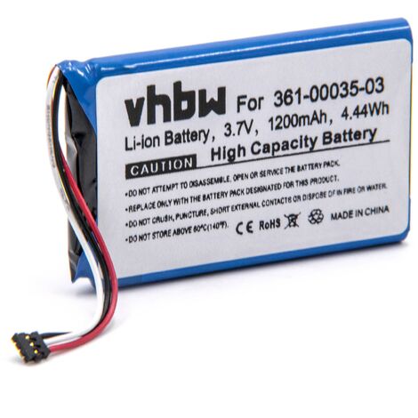 vhbw Battery compatible with Garmin Nuvi 2455LT 2457LMT 2475LT 2457 2495LMT 2505 GPS Navigation System Sat Nav 1200mAh 3.7 V Li polymer