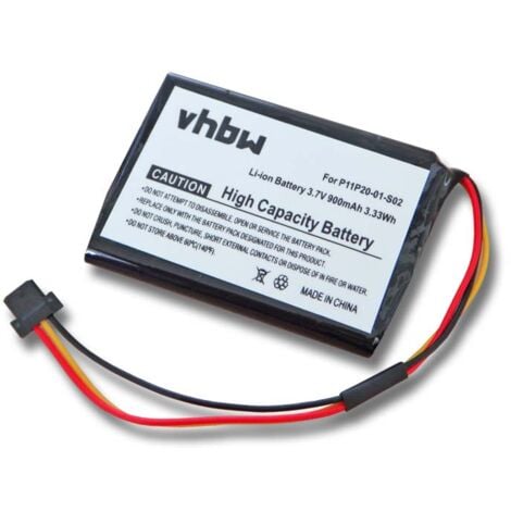 vhbw Battery Replacement for TomTom 6027A0089521 for GPS Navigation System Sat Nav (900 mAh, 3.7 V, Li-Ion)