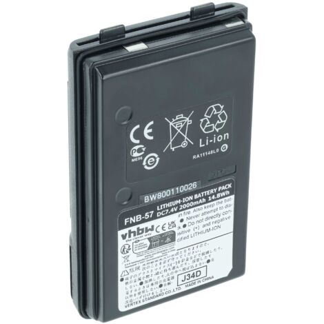 Vhbw batteria compatibile con Yaesu VX3 radio (1500mAh, 3,7V, Li-Ion