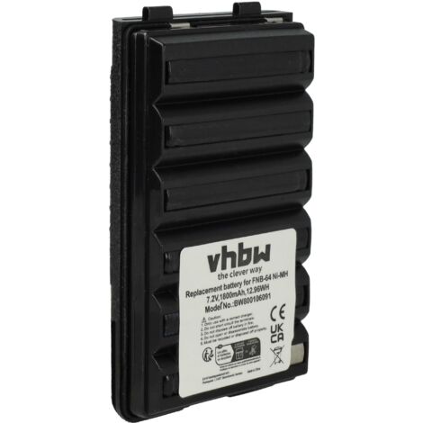Batterie Vhbw Pour Yaesu Vertex VXA-200, VXA-170 – 1600mAh, 7,2V NiMH