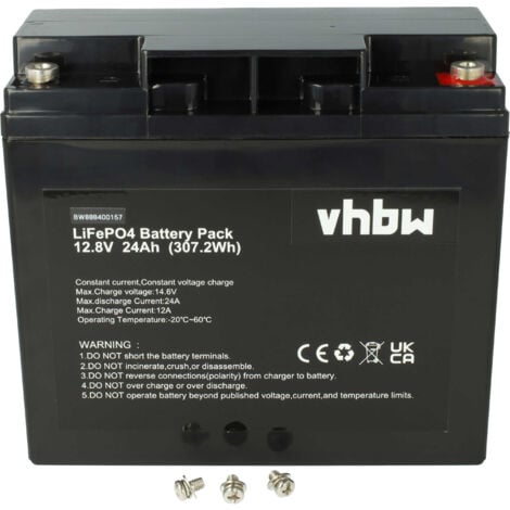 vhbw Leisure Vehicle Battery For Caravan, Boat, Camping, Motorhome (24 Ah,  12.8 V, LiFePO4)