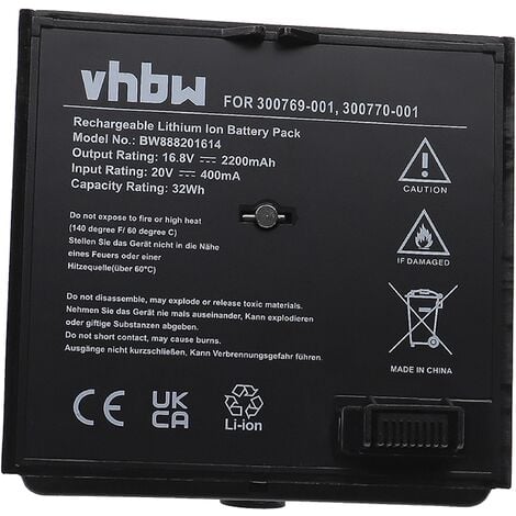 vhbw Replacement Battery compatible with Bose 350160-1100, SoundDock Speakers (2200mAh, 16.8V, Li-Ion)