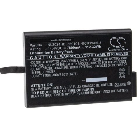 vhbw Battery Replacement for Philips 1082662, 369104, 369106, 453561490851, 453561731921C for Medical Equipment (7800mAh, 14.4V, Li-Ion)