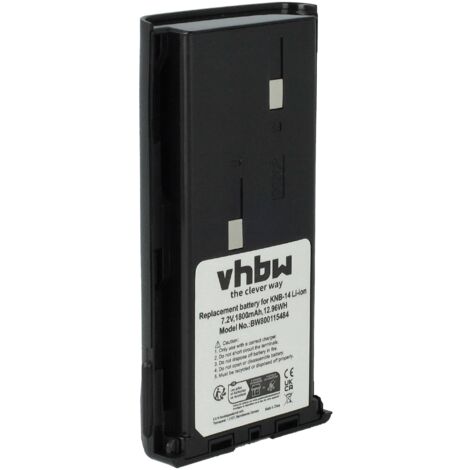 vhbw Battery Replacement for Kenwood KNB-20N, KNB-21, KNB20, KNB20N for Radio, Walkie-Talkie (1800mAh, 7.4V, Li-Ion)