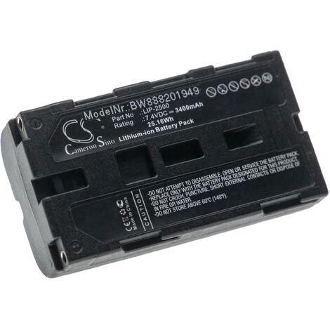 vhbw Battery compatible with Epson Mobilink TMP60 Printer Copier Scanner Label Maker (3400mAh, 7.4V, Li-Ion)