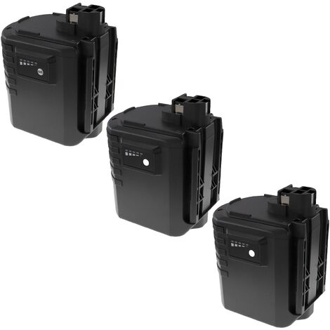 EXTENSILO 3x Battery Replacement for Würth WA 24V for Electric Power Tools (3300 mAh, NiMH, 24 V)