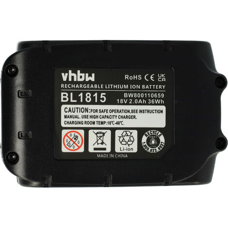 vhbw Battery compatible with Makita UM167DW UM167DWX UR180DW