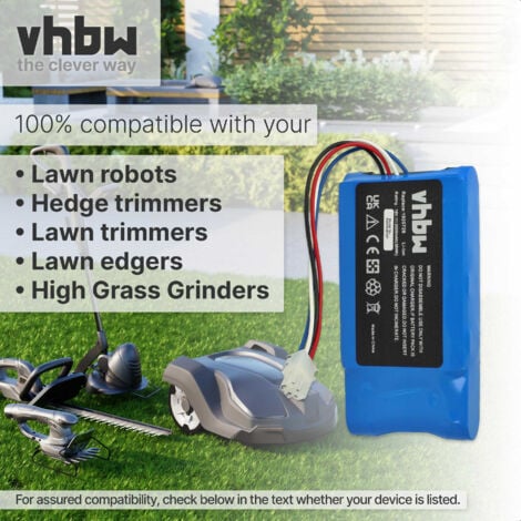 vhbw Battery compatible with Yard Force Amiro 400, 400i, 350i, 350 Lawnmower (2000mAh, 18 V, Li-Ion)