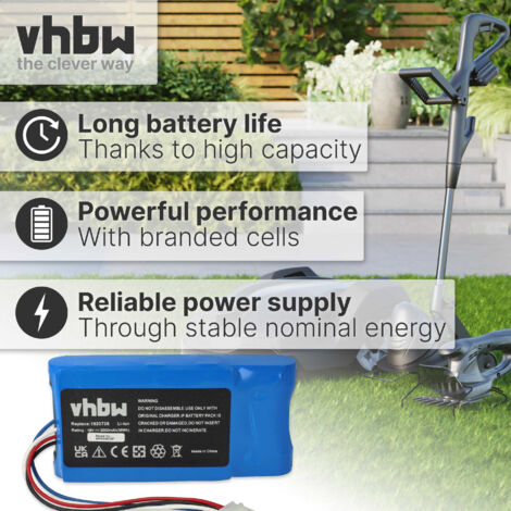 vhbw Battery compatible with Yard Force Amiro 400, 400i, 350i, 350 Lawnmower (2000mAh, 18 V, Li-Ion)