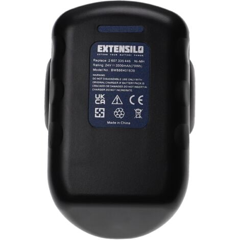 EXTENSILO Battery Replacement for Bosch 2607335280, 2607335279, 2607335268, 2607335446, 2607335445 for Power Tools (3300 mAh, NiMH, 24 V)