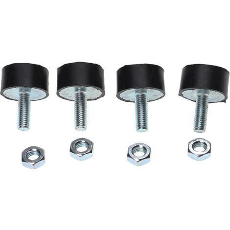 vhbw 4x Vibration Dampers for Welding Machine, Air Compressor, Water Pump, Petrol Engine etc. - Universal Rubber Buffers incl. Screw Nuts, M8 Thread (1/3)