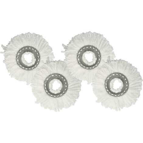 vhbw 4x Mop Heads Replacement for Leifheit 52094 for Mop - Microfibre Attachment, White (1/5)