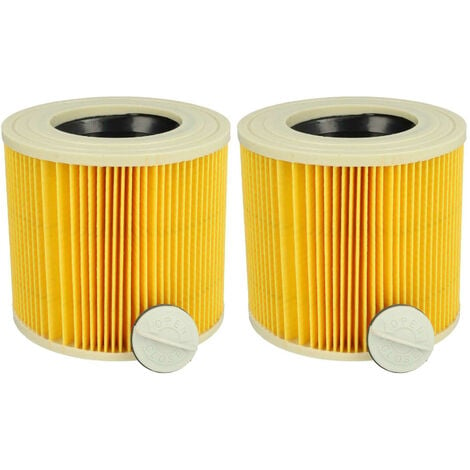 vhbw Set 2x Filters Replacement for Kärcher KFI 3310, 9.755-260.0 for Wet  and Dry Vacuum Cleaner - Cartridge Filter, Yellow