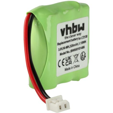 Vhbw 2 Batterie NiMH 320mAh 3,6V Per Telefoni Cordless Sagem D15T D10T, Sostituisce LT2130, Verde