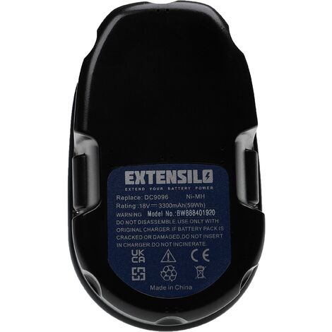 EXTENSILO Replacement Battery compatible with Dewalt DC020, DC212