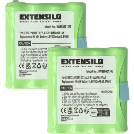 EXTENSILO 2x Replacement Battery compatible with Motorola XTR446, TLKR-T8 Radio, Walkie-Talkie (800mAh, 4.8 V, NiMH) (1/5)