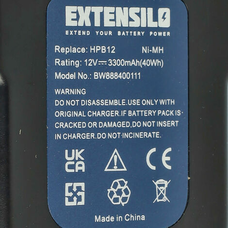 Replacement for Black & Decker HPB12 Battery Compatible with Black & Decker  12V HPB12 Power Tool Battery (1300mAh NICD)