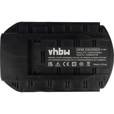 vhbw 2x Replacement Battery compatible with Hilti WSR 650-A, WSC 6.5, UH 240-A, WSC 55-A24, TE 2-A, SFL 24 Electric Power Tools (2500 mAh, NiMH, 24 V)