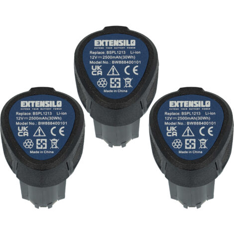 EXTENSILO 3x Replacement Battery compatible with Hendi kebab knife (2500 mAh, Li-ion, 12 V) (1/5)