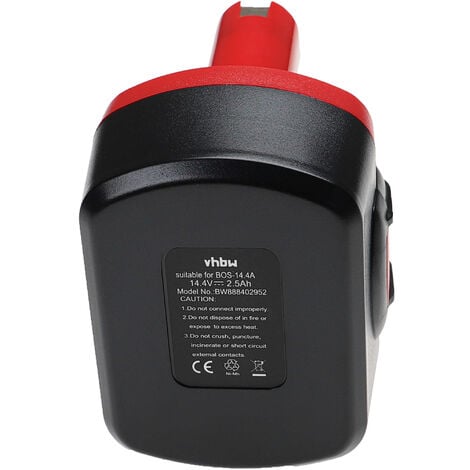 vhbw 2x Battery Replacement for Bosch 2 607 335 465, 2 607 335 532, 2 607 335 528, 2607335533 for Power Tools (2500 mAh, NiMH, 14.4 V)
