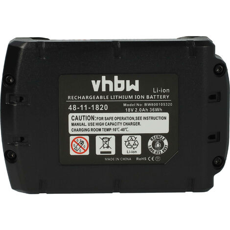 vhbw Battery Replacement for 48-11-1820, 49-24-0171, 48-11-1850, 48-11-1828, 48-11-1840 for Power Tools (2000 mAh, Li-ion, 18 V)