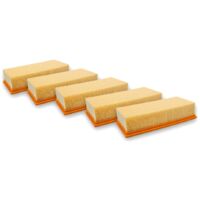Vhbw 5-Pack Flat Pleated Filters For Hilti VC 60 Series Vacuums – Compatible With Wet & Dry Cleaning, 29.5x14x6.8 Cm