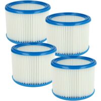 vhbw 4x Cartridge Filter compatible with Nilfisk Aero 31 INOX, 600, 440, 640, 800 A, 31-21 Inox PC, 400, 840 A Vacuum Cleaner - Blue White
