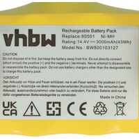 vhbw battery compatible with iRobot Roomba 500, 600, 700, 800, 900 Serie vacuum cleaner, Home Cleaner (3000mAh, 14,4V, NiMH)