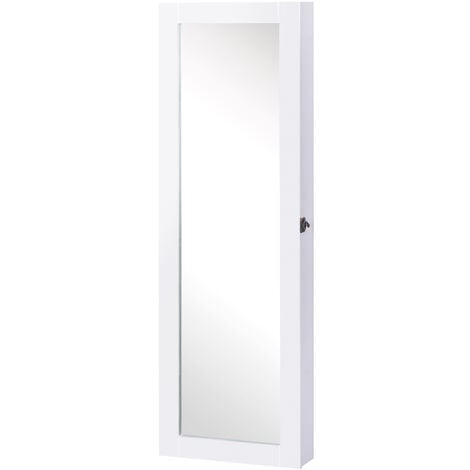 HOMCOM Espejo Joyero de Pared o de Pie Armario para Joyas Guardajoyas