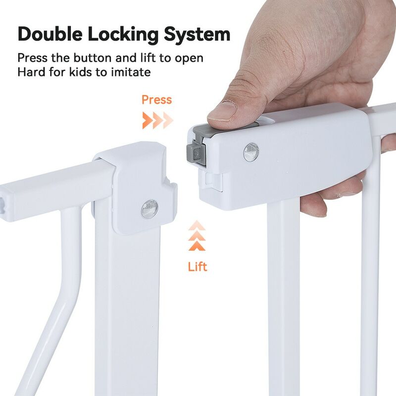 Cancelletto di sicurezza per bambini espandibile Cancelletto per scale a chiusura  facilitata H.76 x L.75 - 111 cm max. bianco