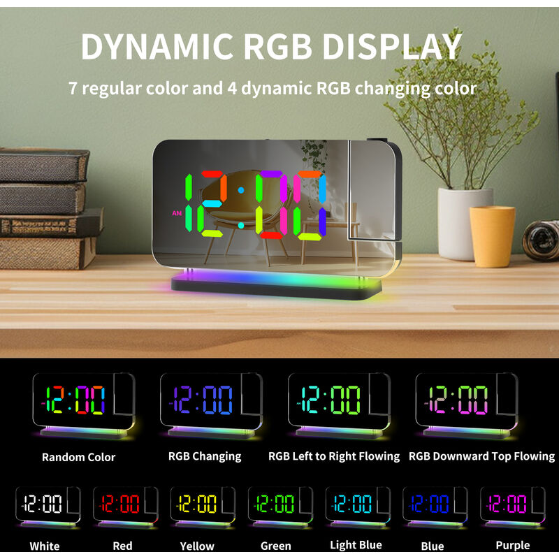 Stazione barometrica con proiezione radiocontrollata, display RGB