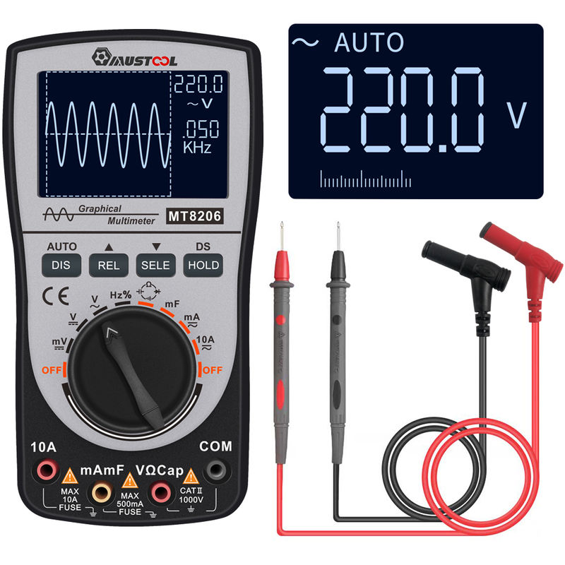 Multimetro digitale automotive portatile con oscilloscopio a