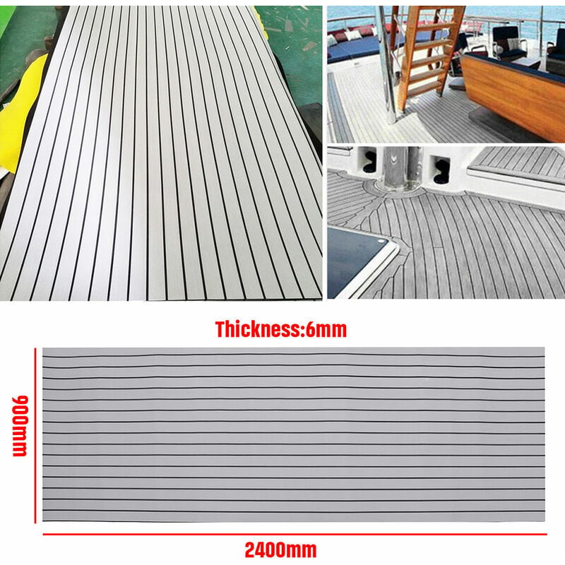 Rotolo di moquette adesiva per Yacht Decking in schiuma EVA Barca grigio  scuro 900 x 2400 x 6 mm Agito