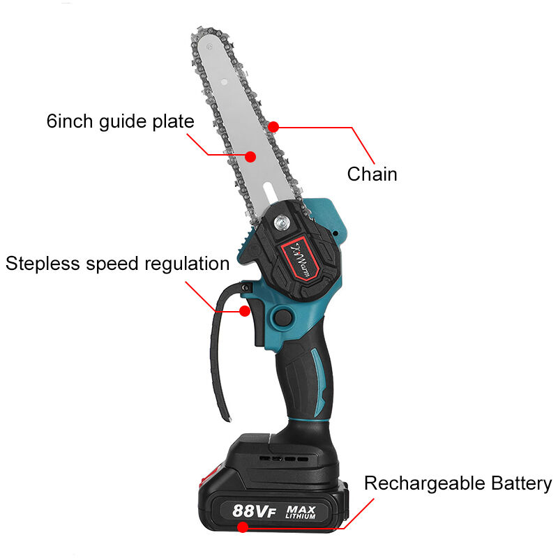 Acquista Mini motosega elettrica da 6 pollici 88VF con batteria