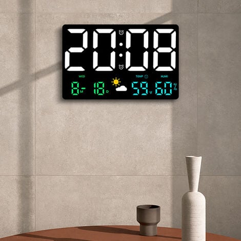 Orologio da parete elettronico con display digitale a LED e telecomando